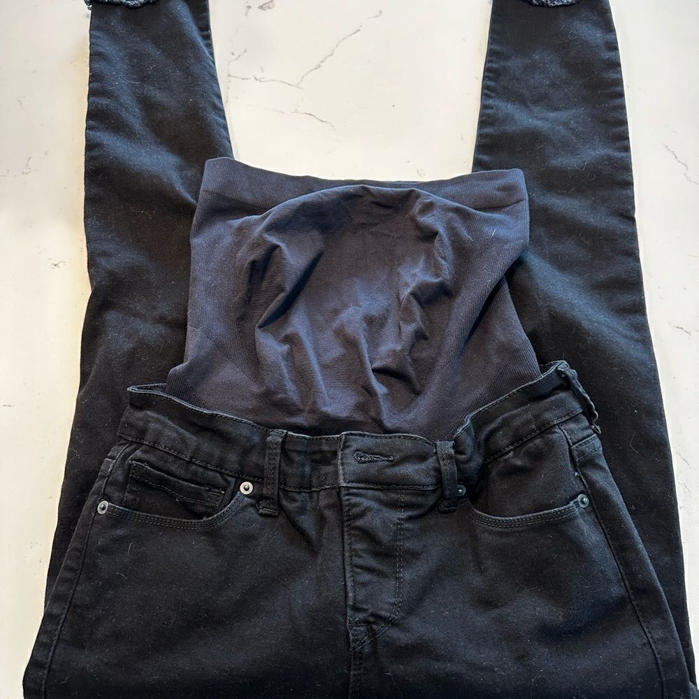 Women’s Blanqi maternity jeans, black distressed, size 6